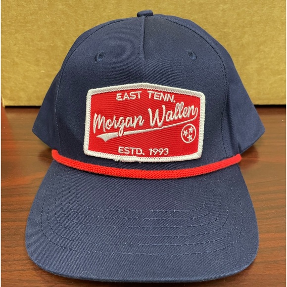 Morgan Wallen East Tenn EST 1993 Snapback Rope Hat Navy Blue Red *RARE* Country - Picture 1 of 6